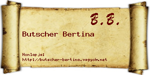 Butscher Bertina névjegykártya